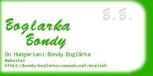 boglarka bondy business card